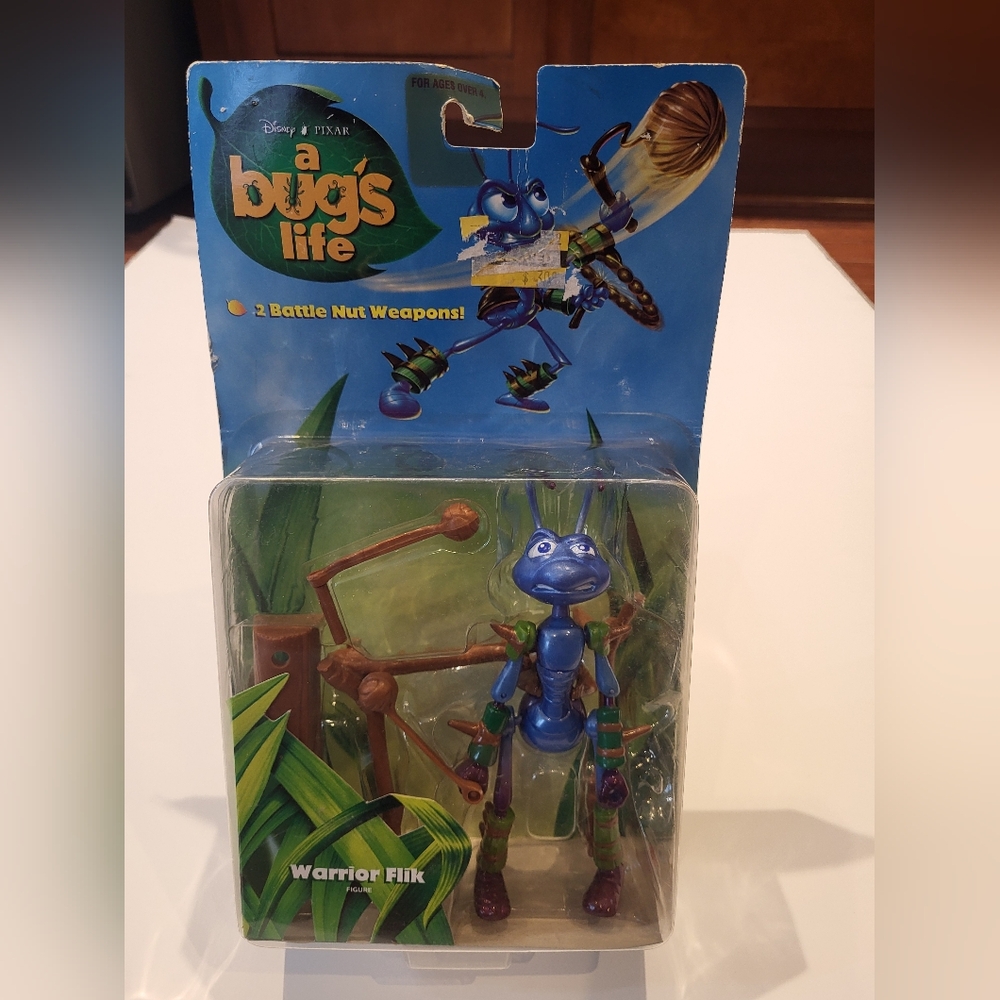 Vintage 90s Disney Pixar A Bug's Life Warrior FLIK Figure Baster Mattel 1998 New